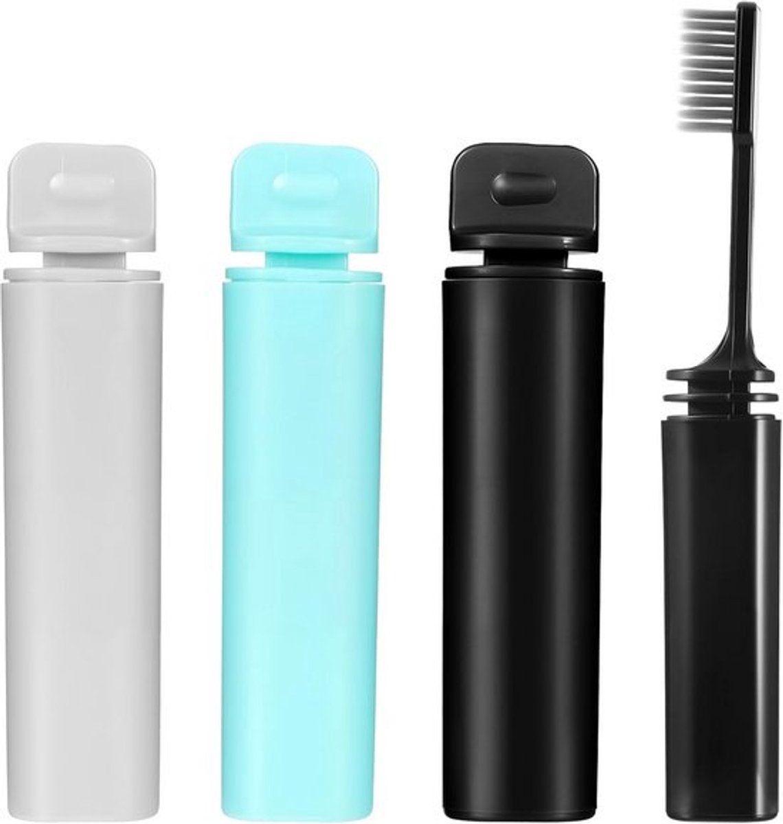 Reis Tandenborstels - Mini Opvouwbaar - Hygiëne Onderweg - Met Beschermhoes - 16 cm Uitgeklapt - Set van 3