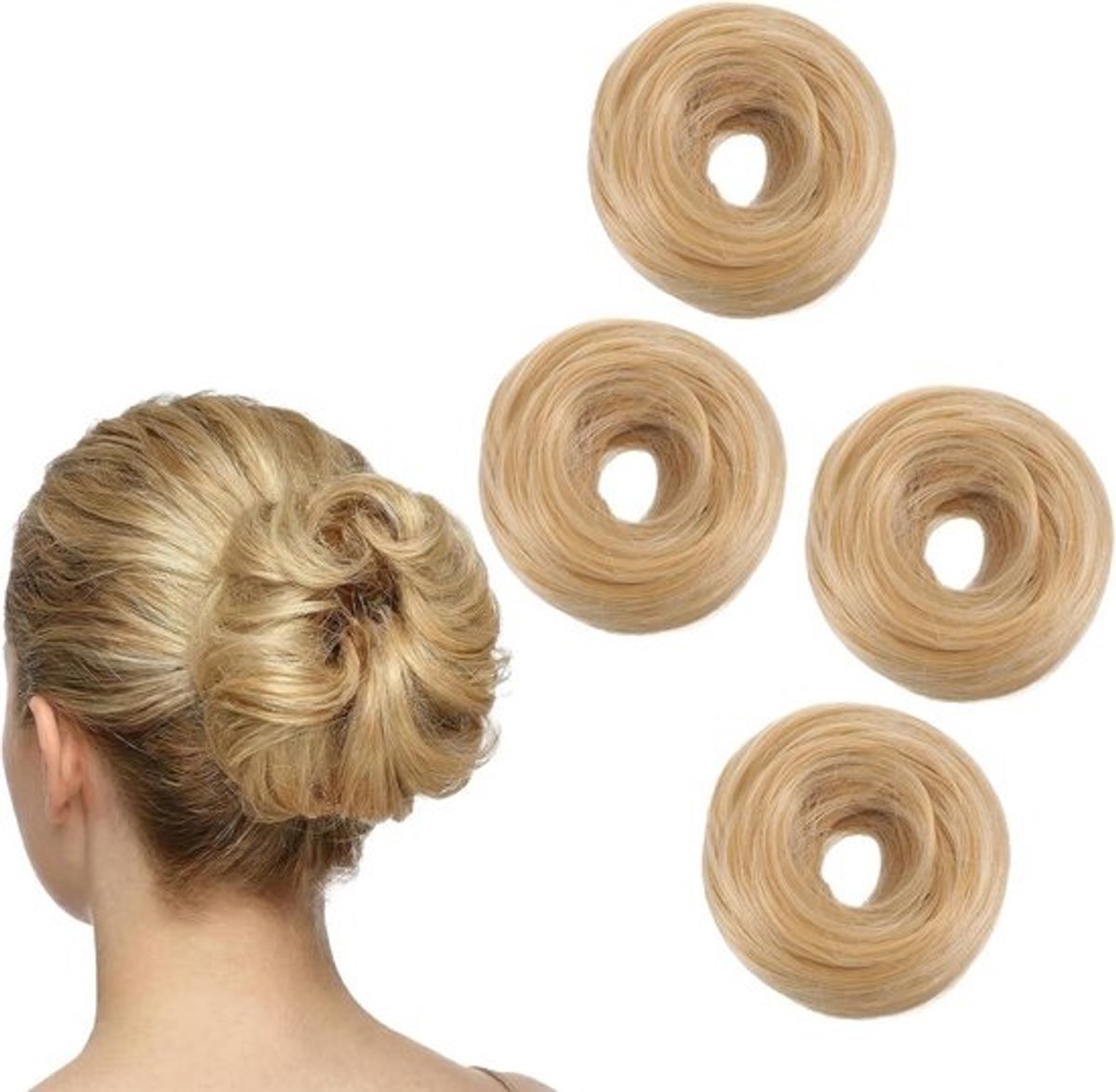 4 stuks elastische knotjes met elastiek voor direct volume