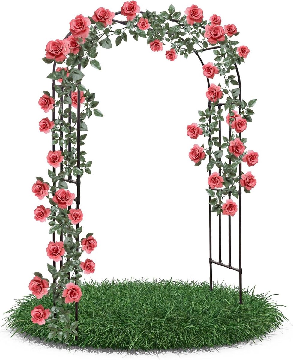 Rozenboog - Klimplant Steun - Tuin Decoratie - Stabiele Constructie - 240 cm Hoog - Zwart