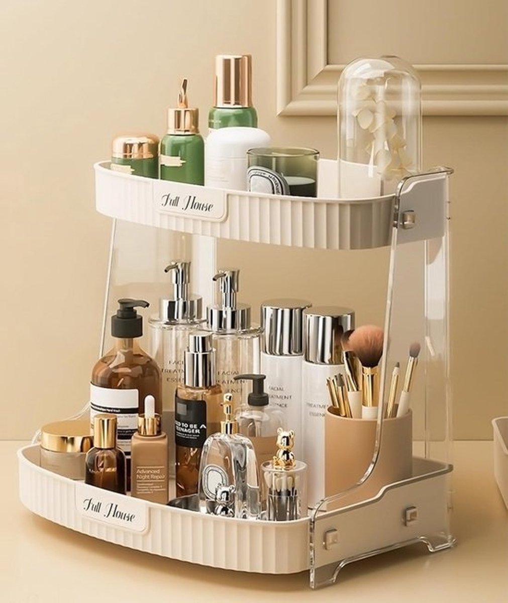Tweelaagse Make-up & Cosmetica Organizer voor Badkamer en Slaapkamer