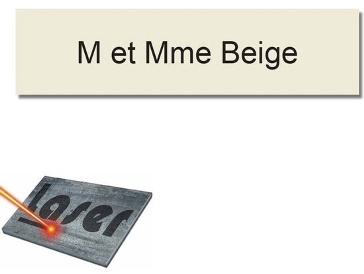 Naambordje brievenbus beige 10 x 2,5 cm zelfklevend 1-3 regels