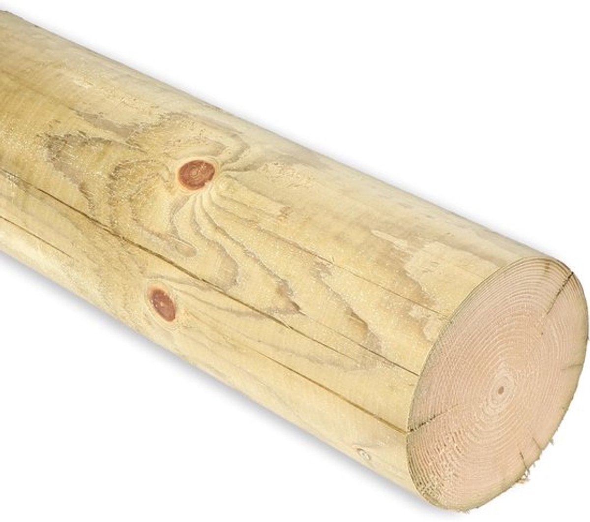 Houten Palisade Paal - Tuinpaal Rond - Borders Maken - Druk Geïmpregneerd - Ø14cm 30cm - Groen