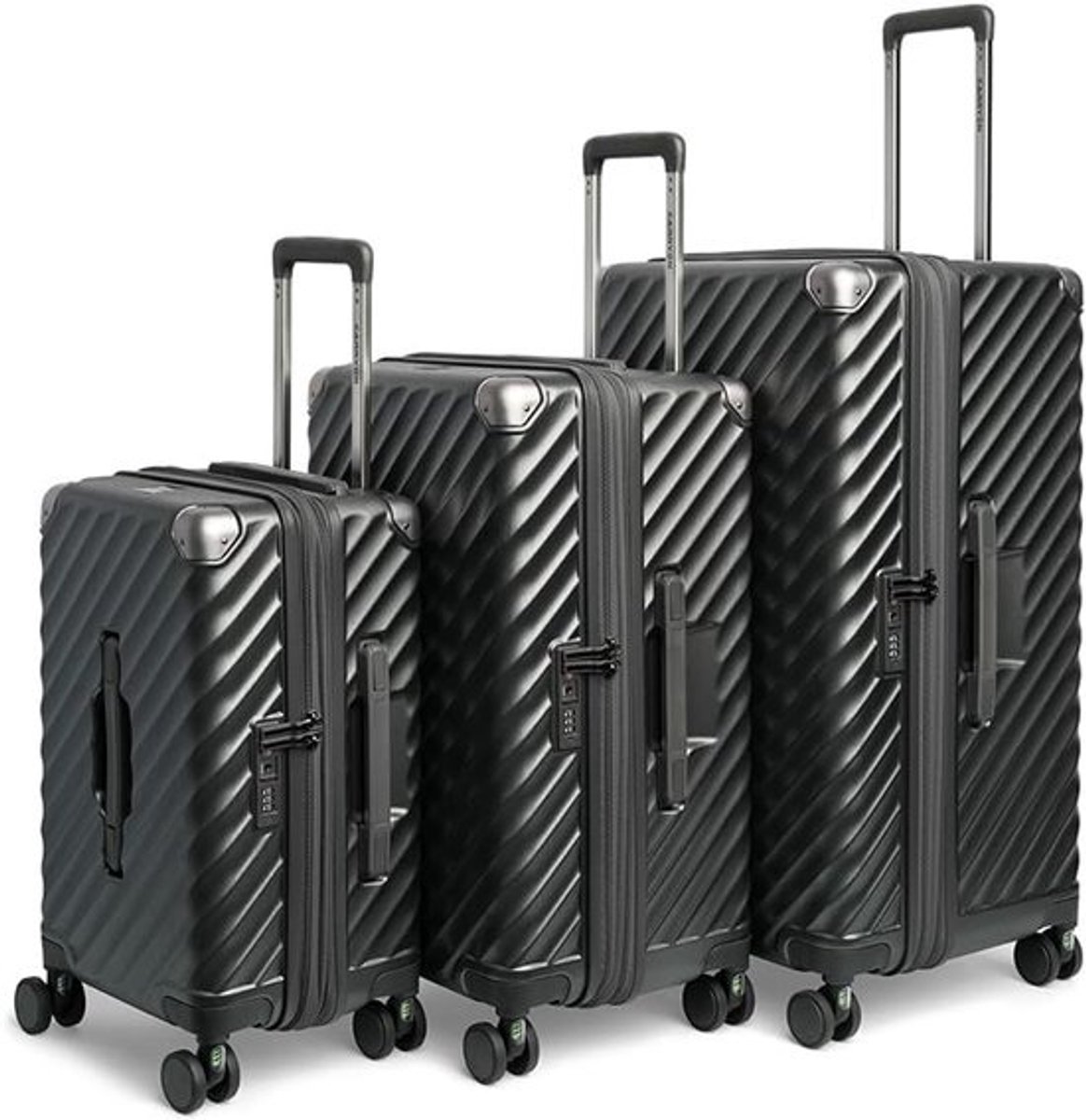 Reis Koffer Set - Bagage Koffers - Veilig Vervoer - Verstelbare Wielen - 79 cm Hoog - Zwart