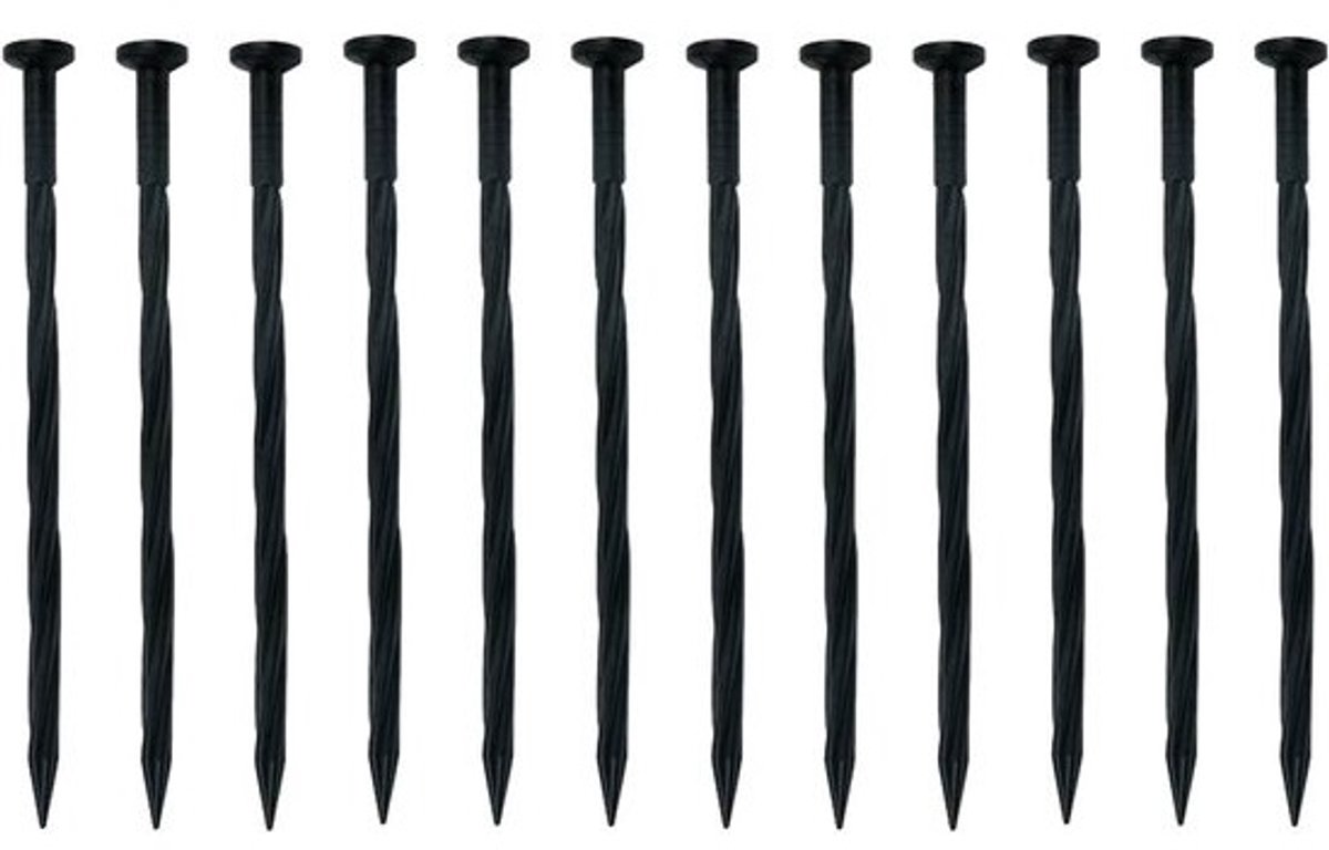 Landschapsranden - Tuinfixatiepinnen - Tuinranden Bevestigen - Spiraalontwerp - 20 cm - Zwart