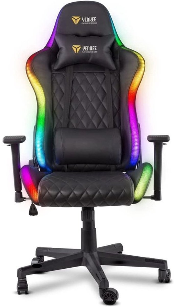 Gaming Stoel - Comfortabele Speelstoel - Langdurig Gamen - Instelbare Verlichting - 83x66x32 cm - Zwart