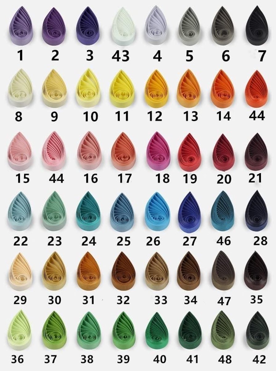 Quilling Papierstroken 10mm in Rood, Zwart, Geel, Roze, Groen, Paars en Wit voor Creatieve Projecten - 120 Stuks van 54cm voor Origami en Ambachten