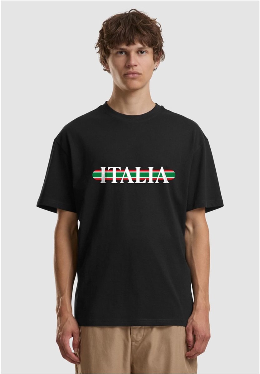 Mister Tee Italia Stripes Oversize Heren Tshirt XXL Zwart