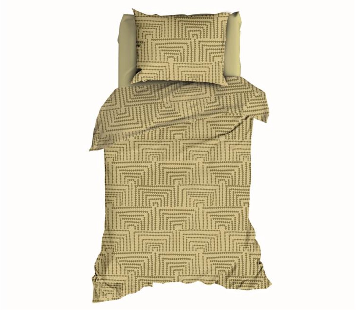 Satin d'Or Vendome Dekbedovertrek - Eenpersoons - 140x200/220 cm - Groen