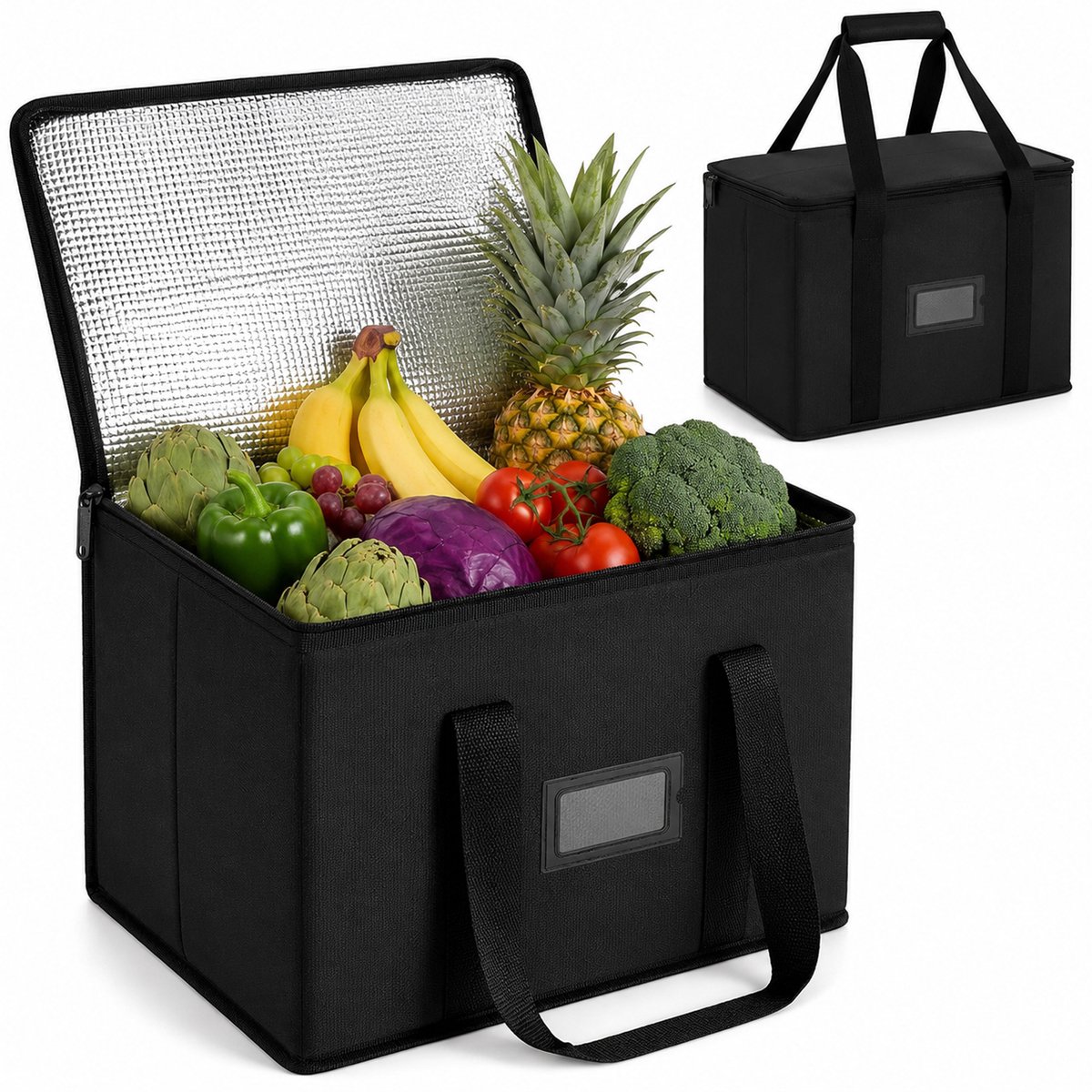 Kaiyaya - 1 Stuks Koeltas - Opvouwbaar Isolatietas - Lunchtas Picknicktas - Grote Koeltas - Zwart 43 x 30 x 31 cm