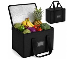 Kaiyaya - 1 Stuks Koeltas - Opvouwbaar Isolatietas - Lunchtas Picknicktas - Grote Koeltas - Zwart 43 x 30 x 31 cm
