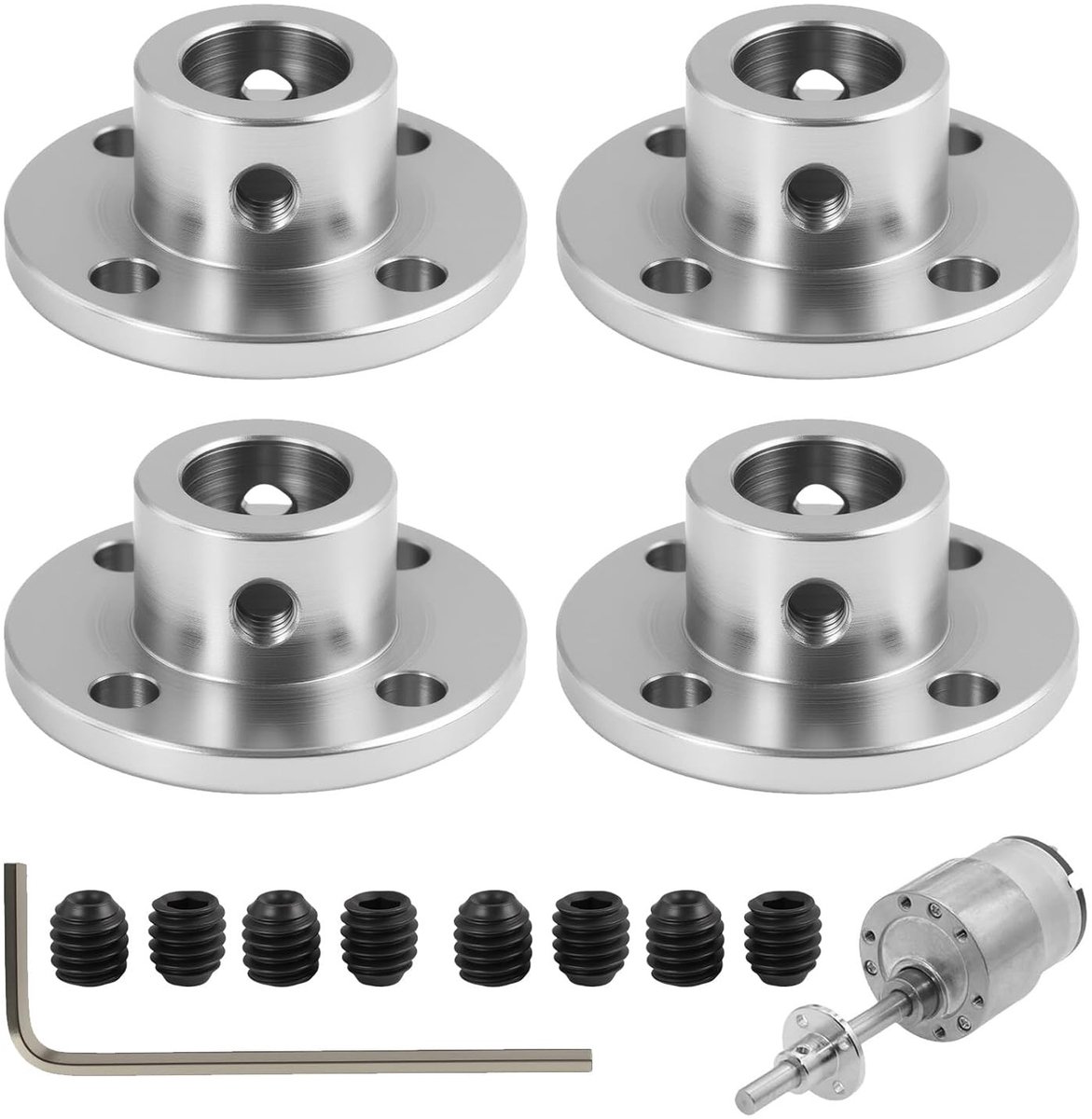 Set van 4 stuks 10mm Flensverbindingen voor RC Modelmotoren, Stijve Motor Koppeling, Asverbinding voor Doe-Het-Zelf Projecten, Duurzame Accessoires voor Hobbyisten en Modelbouw
