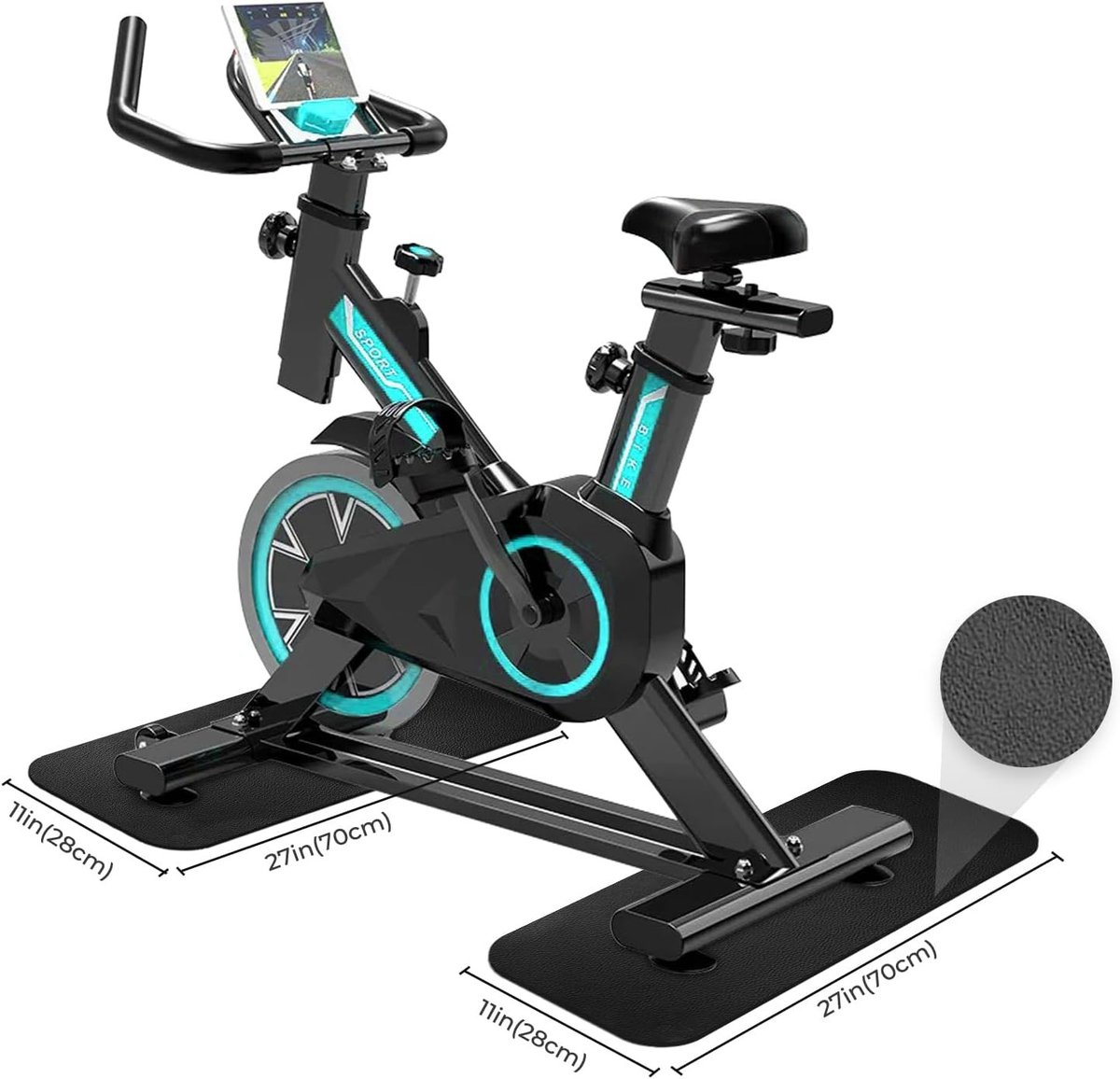 Dikke Schokbestendige Vloermat voor Loopbanden en Fitnessapparatuur, 6 mm Antislip Mat voor Sport en Gym, Ideaal voor Vloerbescherming en Geluidsisolatie