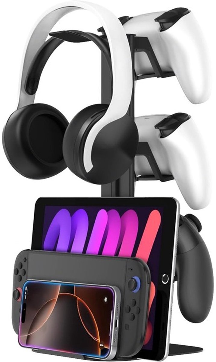 Aluminium Hoofdtelefoonstandaard en Controller Houder voor Gaming Bureau Accessoires