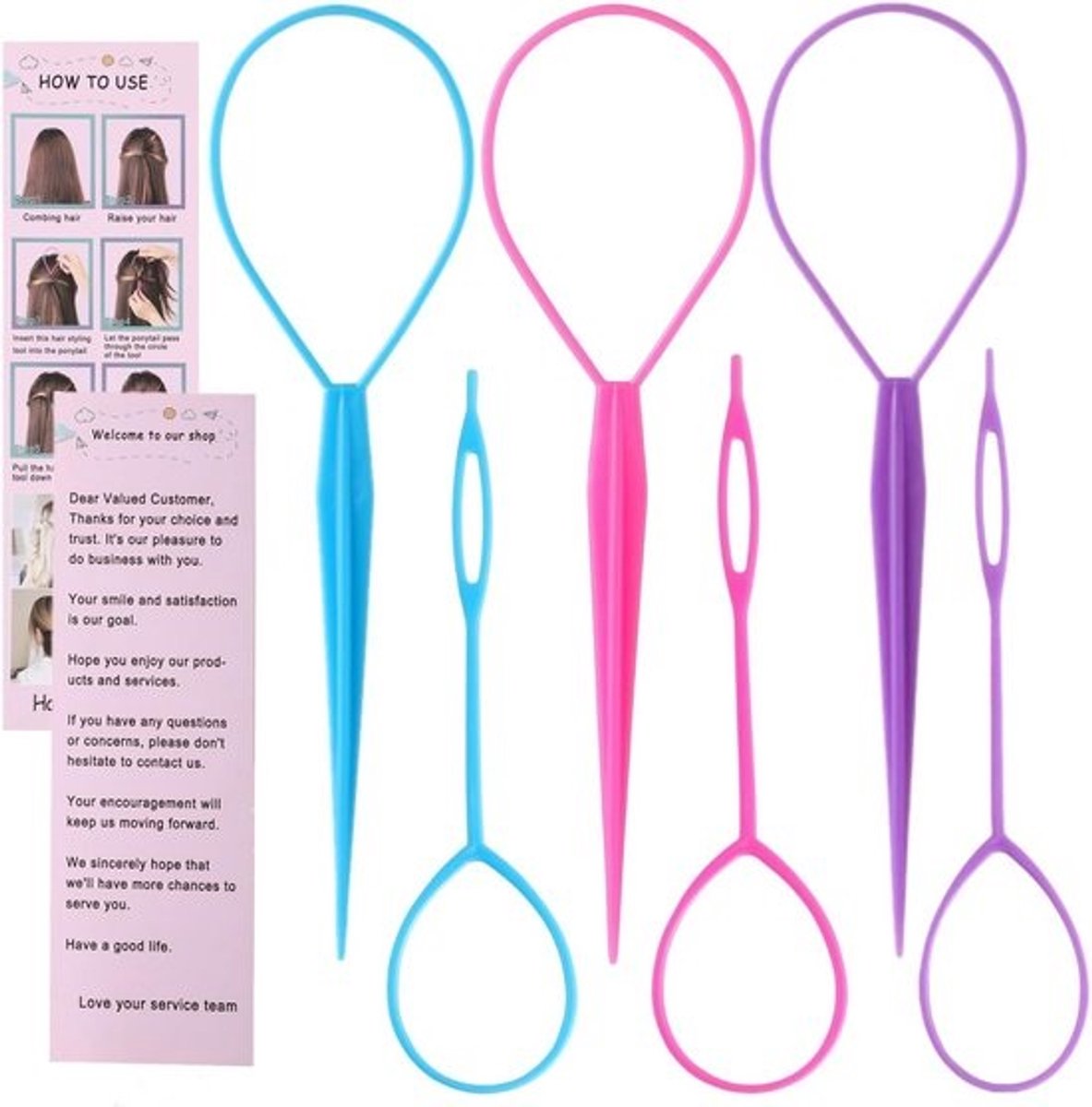 Haar Styling Tool Set voor Bullet- en Franse Vlechten - Inclusief Grote en Kleine Haar Pull Through Tools