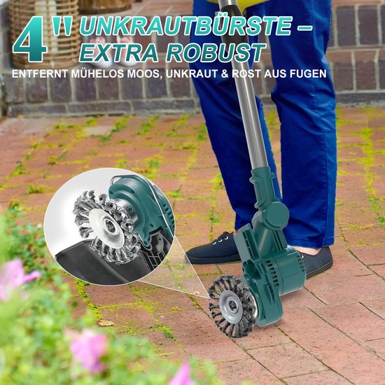 Accu-grastrimmer - 750W borstelloze motor - 5-in-1 accessoires compatibel met Makita 18V accu’s - grassnijder met voegborstel en onkruidborstel - telescopische steel en verstelbare handgreep - zonder accu en lader — afbeelding 3