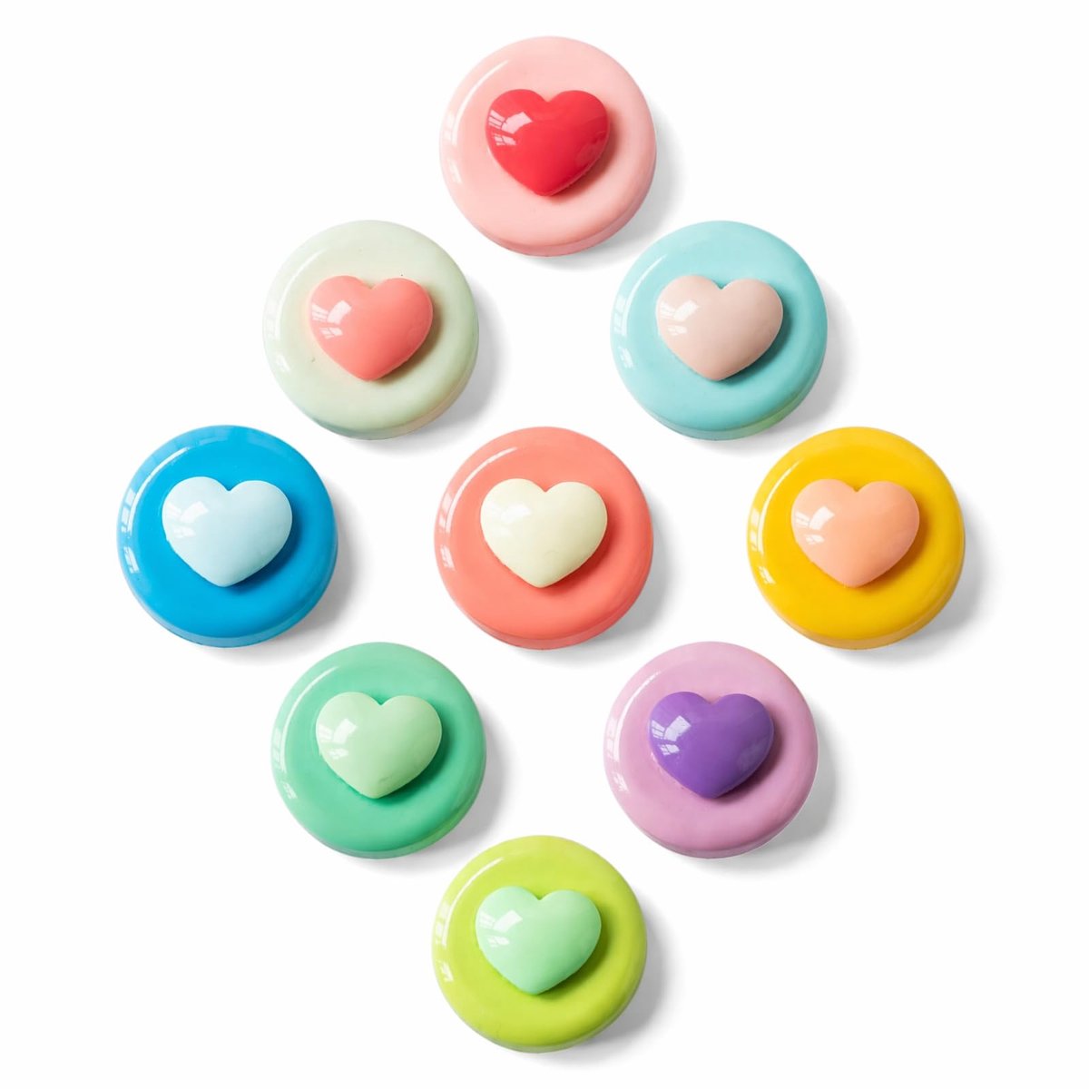 SUNURS 9 Pack Hart Magneten Schattige Macaron Koelkastmagneten - ShopVlot
