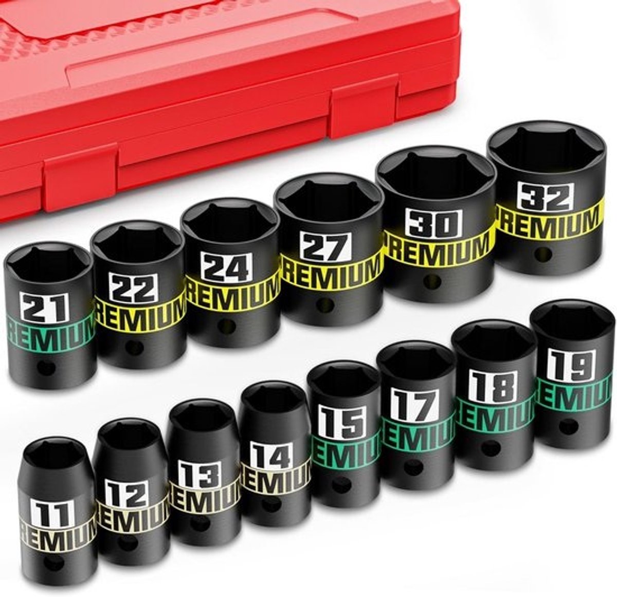14 Delige Korte Dopsleutelset 1/2 Inch Aandrijving 11-32 mm voor Autoreparatie en Industrieel Gebruik