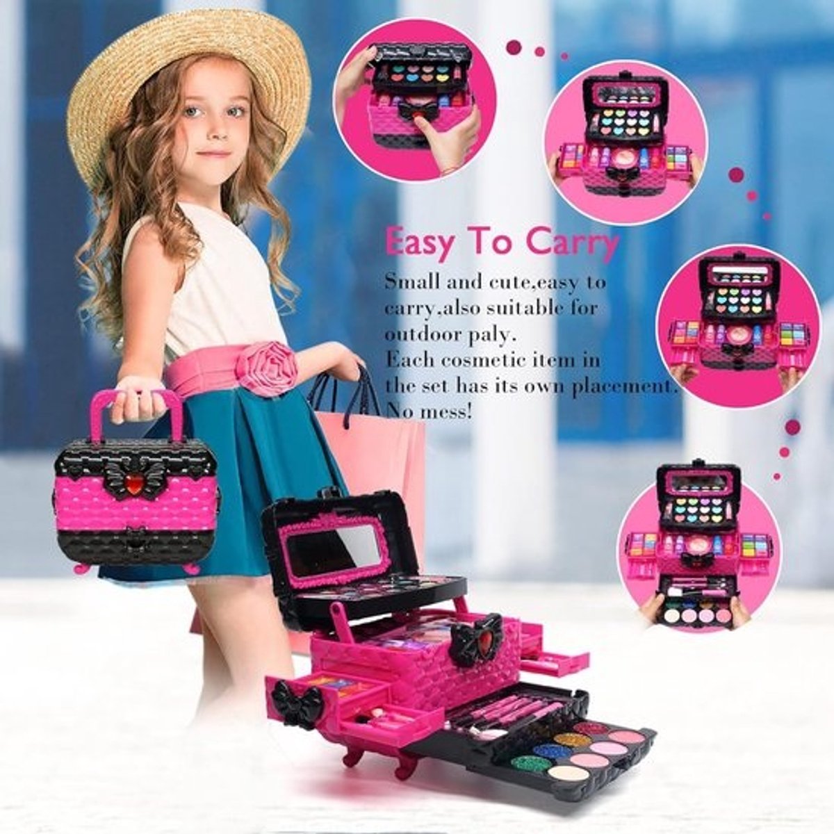Make up Koffer Meisjes - Set met Inhoud Kinderen - Speelkoffer - Kinderfeest