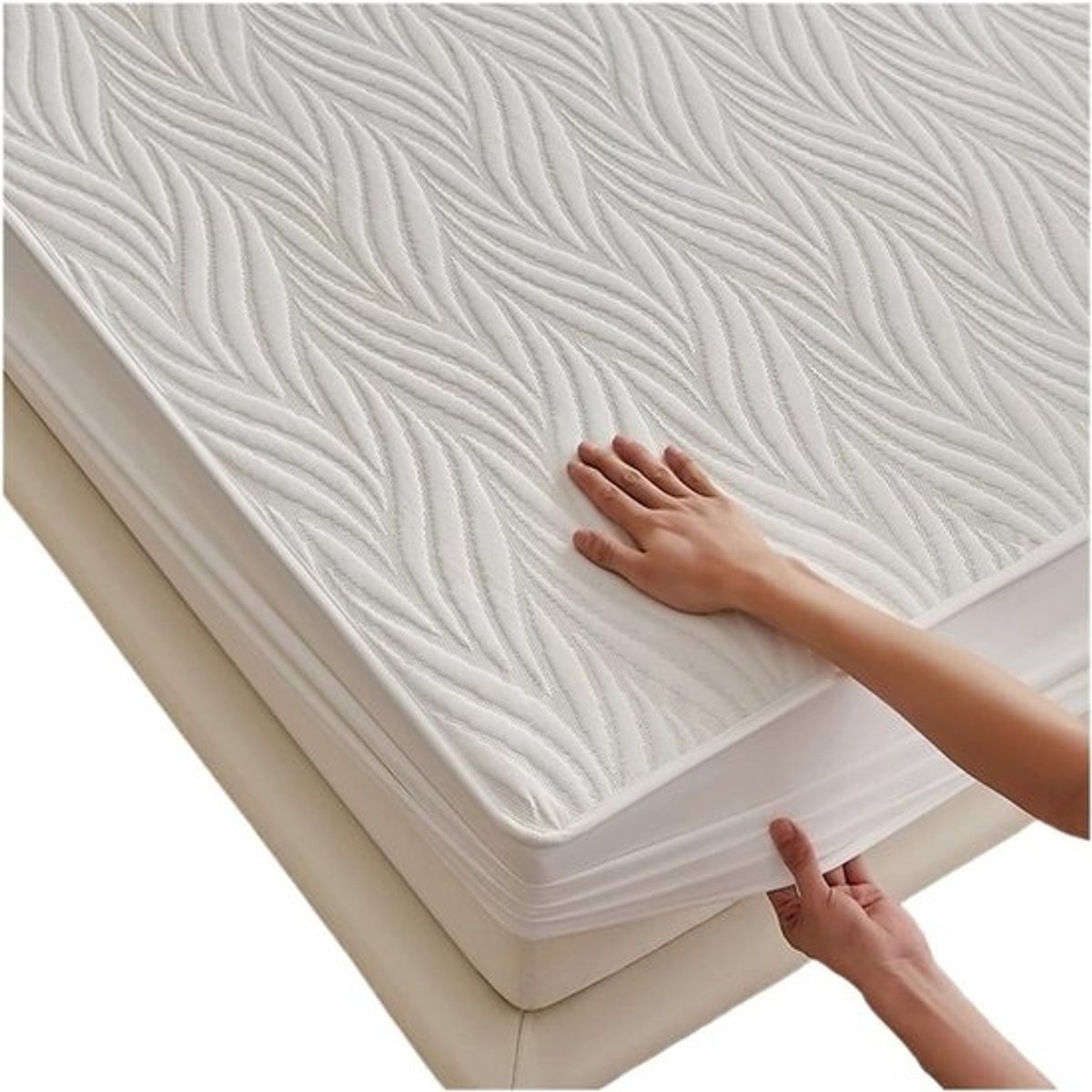 Matrasbeschermer - Matrashoes waterdicht - Bed beschermen - Ademend en dik - 80x200 cm - Wit
