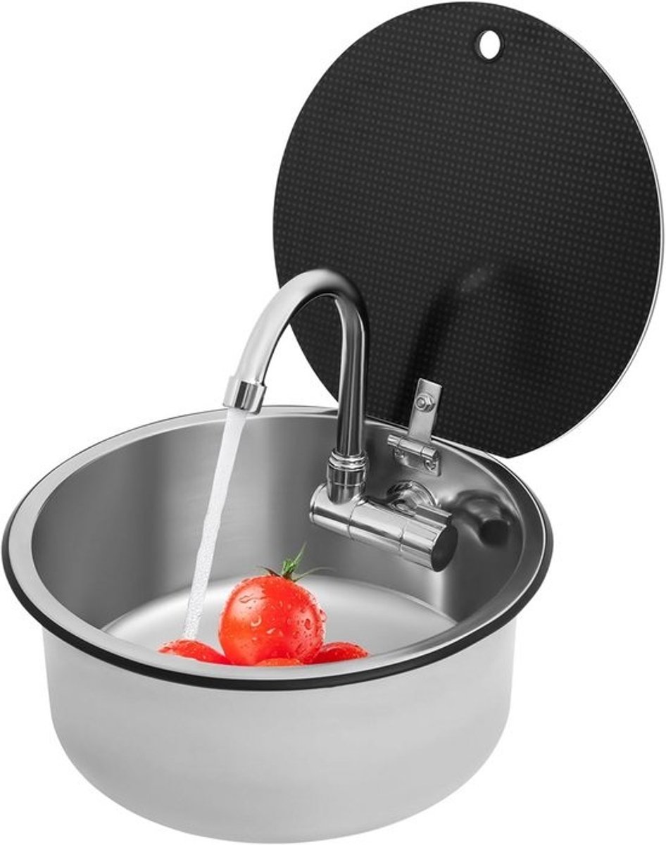 Compacte RV Spoelbak met Opklapbare Kraan voor Camper en Caravan