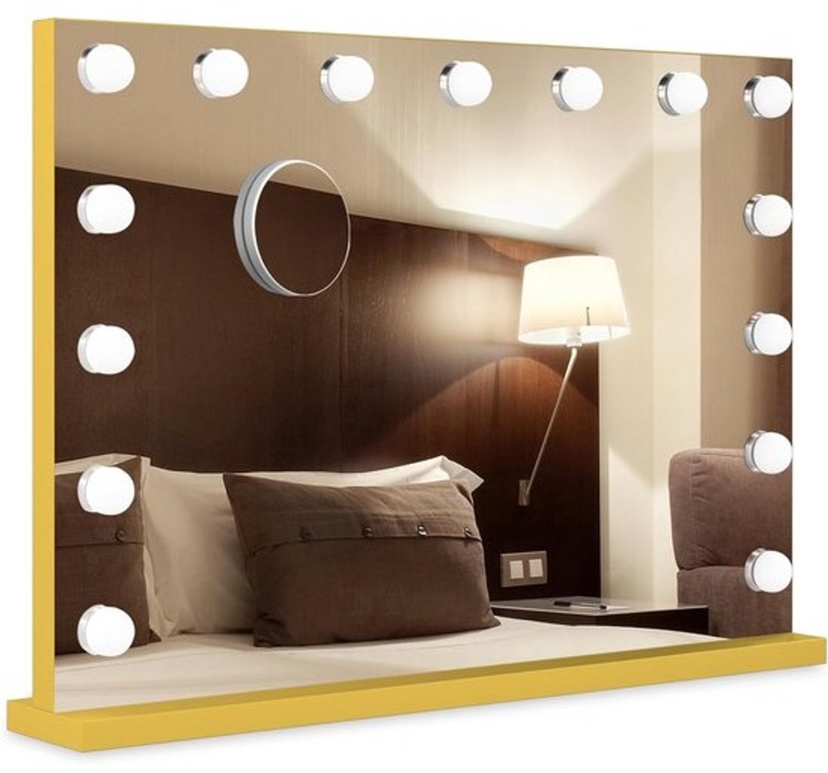Hollywood Make-up Spiegel met Dimbaar LED Licht - Inclusief 10x Vergroting - 80x60 cm