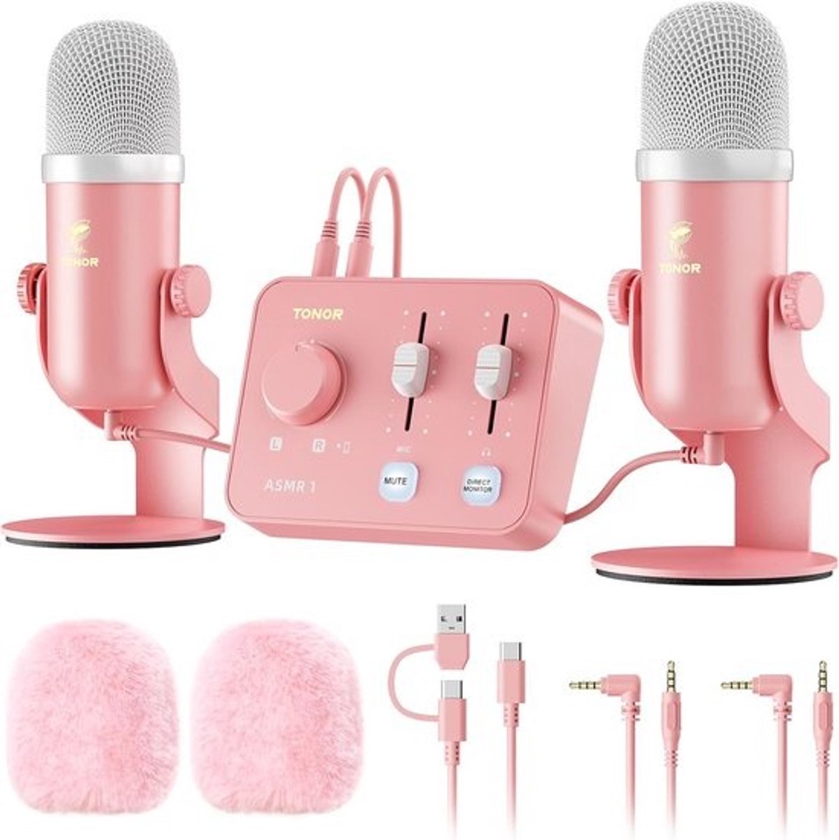 ASMR Opnamepakket met Dubbele USB Condensator Microfoon en Audio Interface