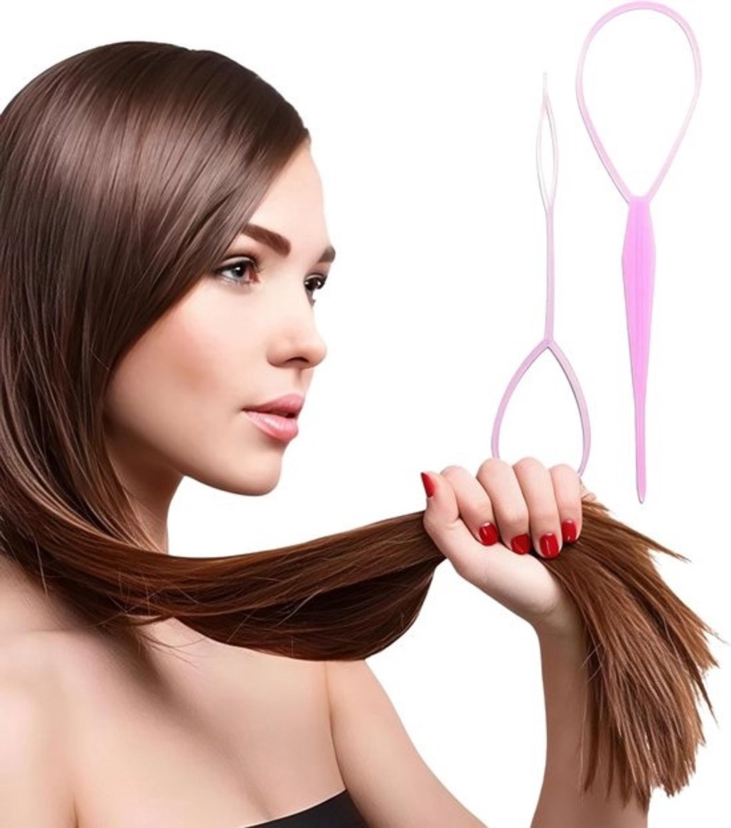 Haar Twister Set - Kapsel Hulp - Snel Haar Stylen - Inclusief Video Tutorial - 2 Stuks - Roze