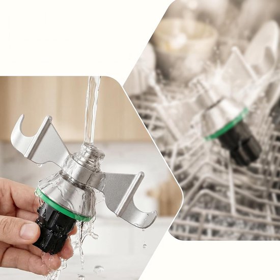 Dubbele Mengkop Voor Thermomix TM5/TM6/TM7 - Roestvrij Staal Anti-Klit Ontwerp Lage Motorbelasting Snel Schoon Te Spoelen Gereedschaploze Vervanging - Zilver — afbeelding 4