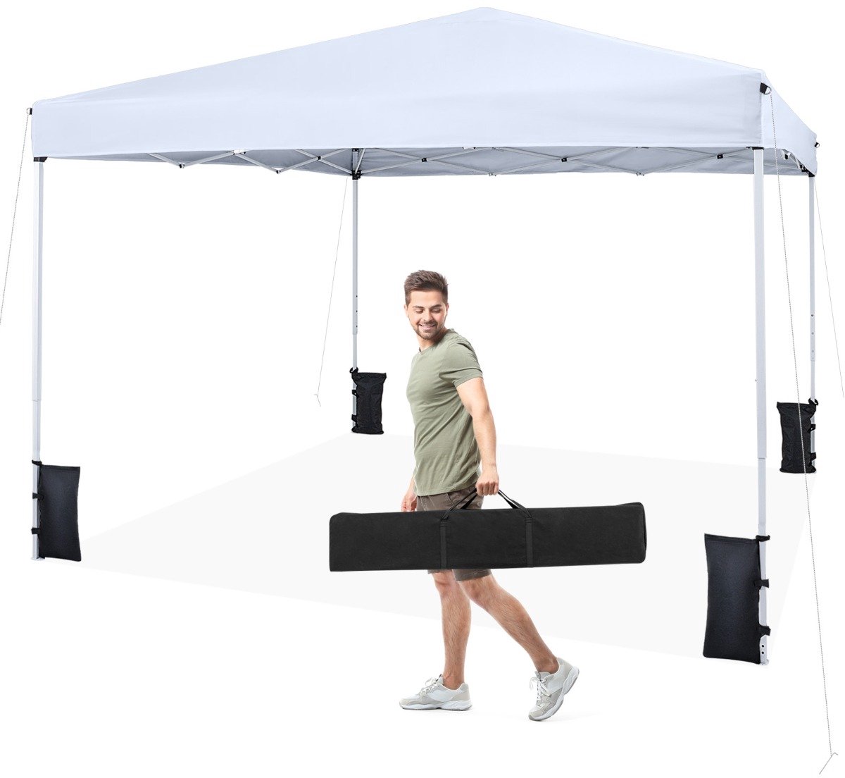 SureDeal® - Partytent - Pop Paviljoen Tuinpaviljoen - Hoogte Verstelbare Stangen - 290x290x230 cm - Wit