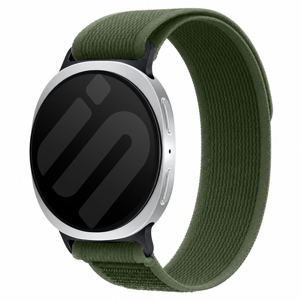 Strap-it Trail Nylon bandje geschikt voor Samsung Galaxy Watch 9 (40/44mm) / Watch 8 (40/44mm) / 8 Classic (46mm) - Army Groen