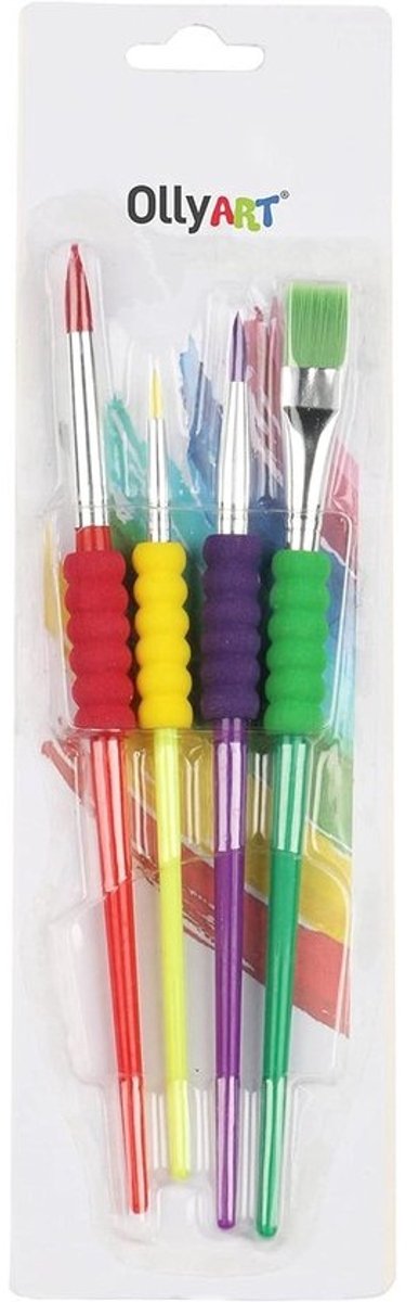 Aquarel Borstel Set van 4 - Gemengde Kleur, 10