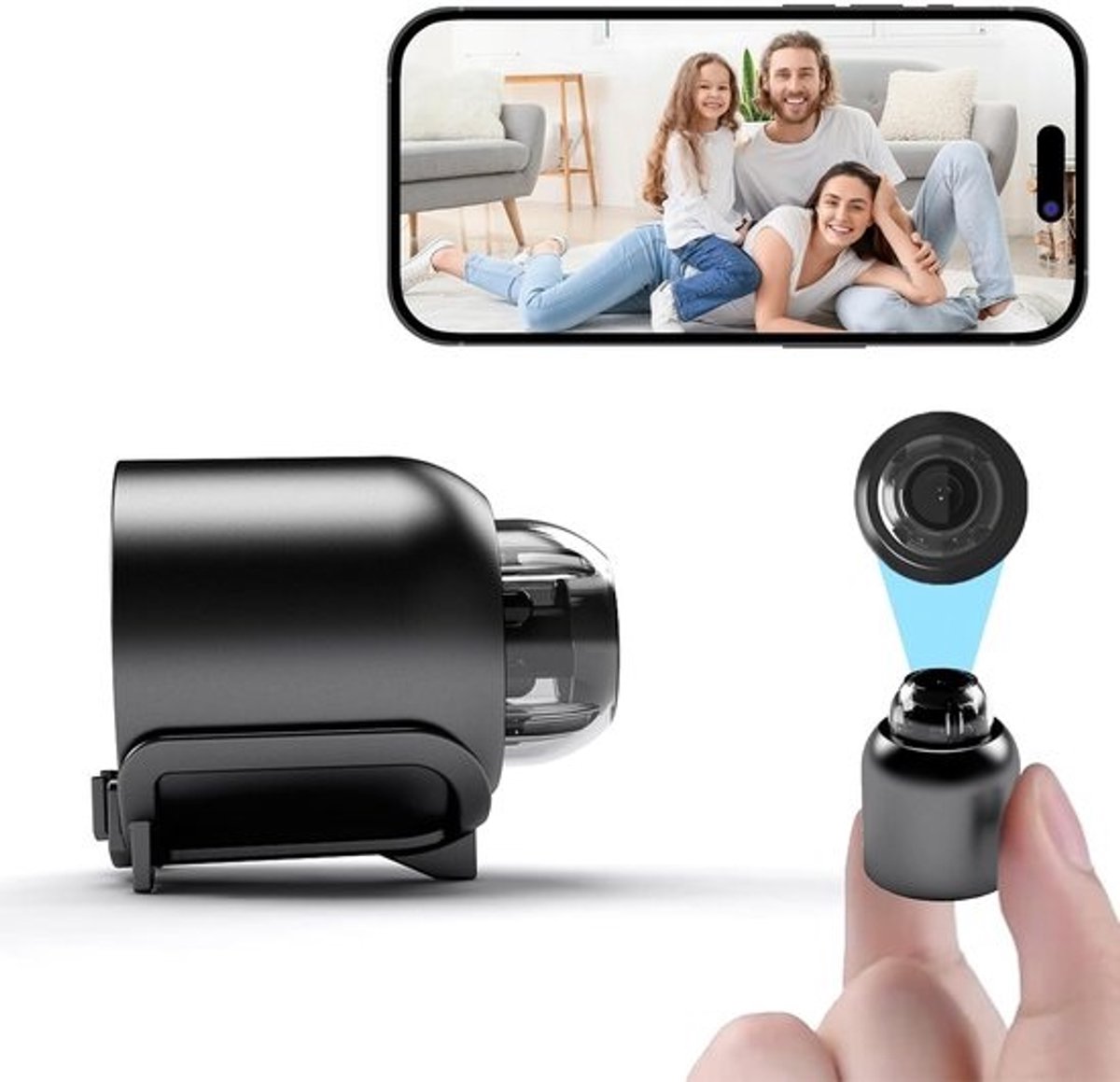 Mini Spy Camera - Verborgen Camera - Thuis Bewaken - Full HD 1080P - 140° Groothoek - Zwart