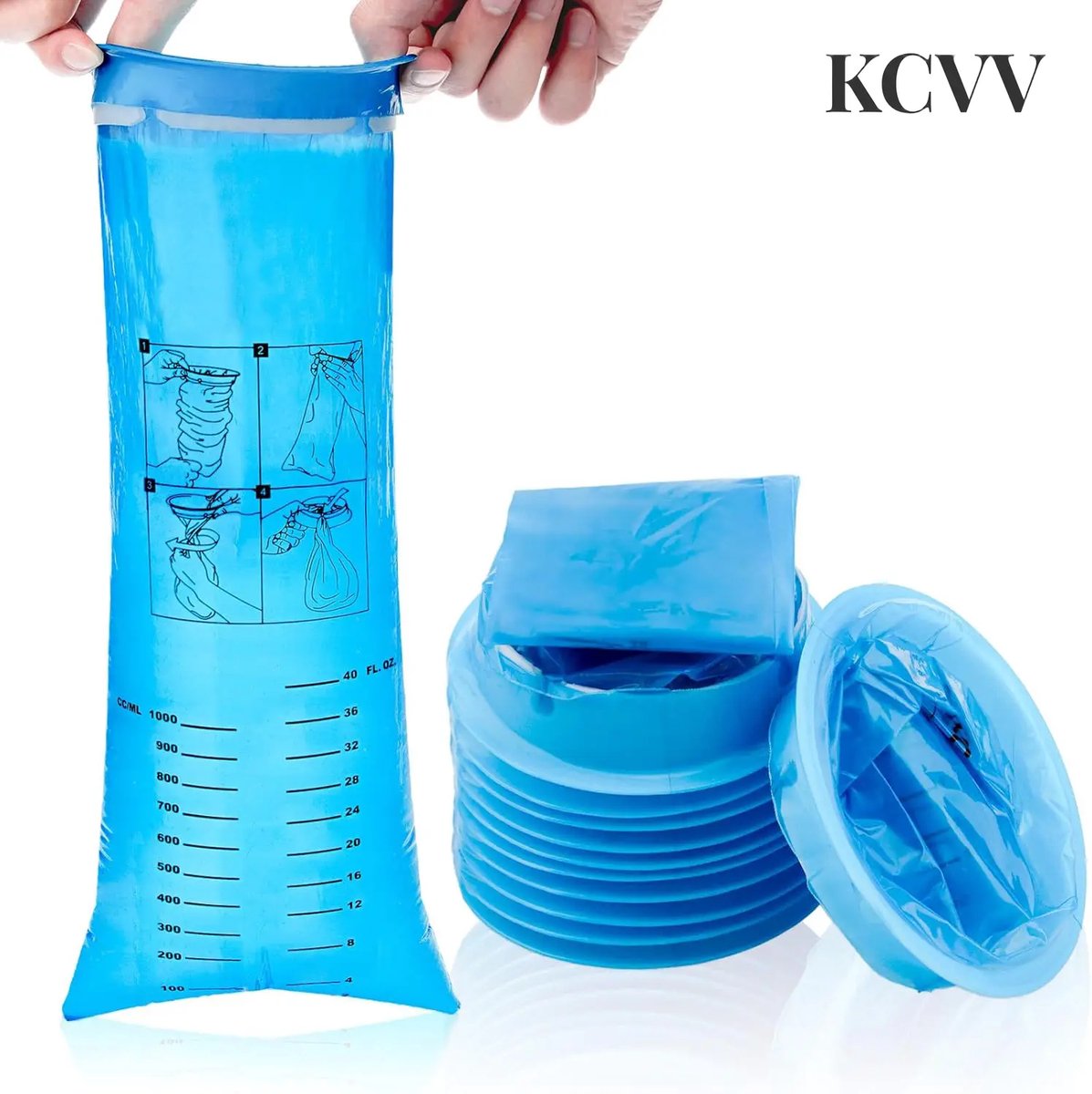 30 stuks- Wegwerp braakzakjes met tuit - spuugzakken met ring-braakzakjes-braakzakjes - spuugzakjes-draagbare -1500 ml witte, extra stevige braakzakjes met ringen - Geschikt voor kinderen en volwassenen - blauw - 38 x 17 cm