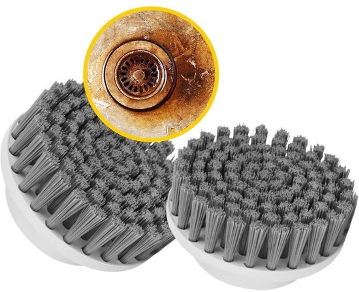 Ronde Opzetborstels voor Elektrische Spin Scrubber - 2 Stuks voor Efficiënte Schoonmaak