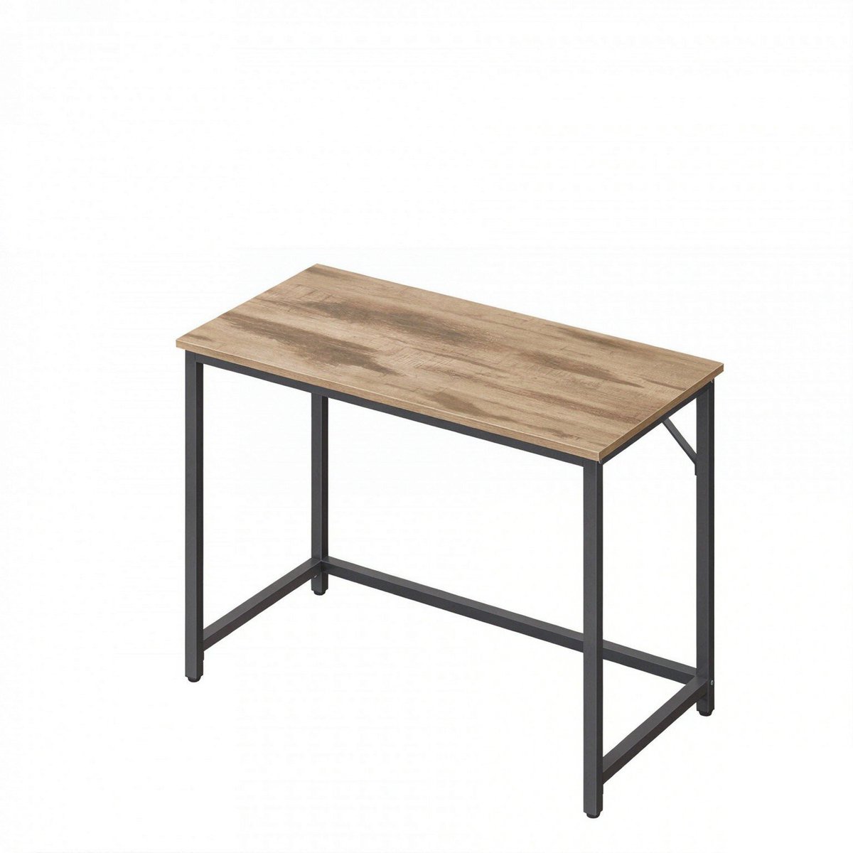Computerbureau Bureau 100 x 50 x 76 cm Bruin + Zwart Modern en eenvoudig ontwerp Stevige metalen frameconstructie Max. draagvermogen 50 kg Met verstelbare poten Eenvoudig te monteren Geschikt voor studeerkamer slaapkamer en woonkamer