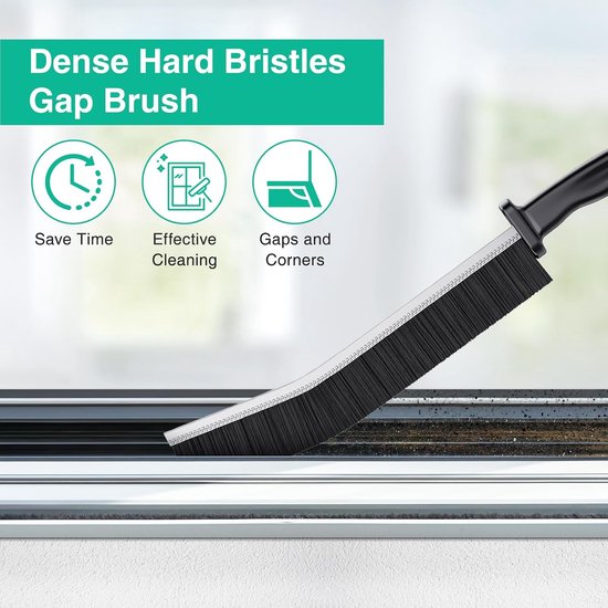 Spleetreinigingsborstel Set - Harde Borstels - Diepe Reiniging - Ergonomisch Handvat - 3 Stuks - Zwart — afbeelding 5