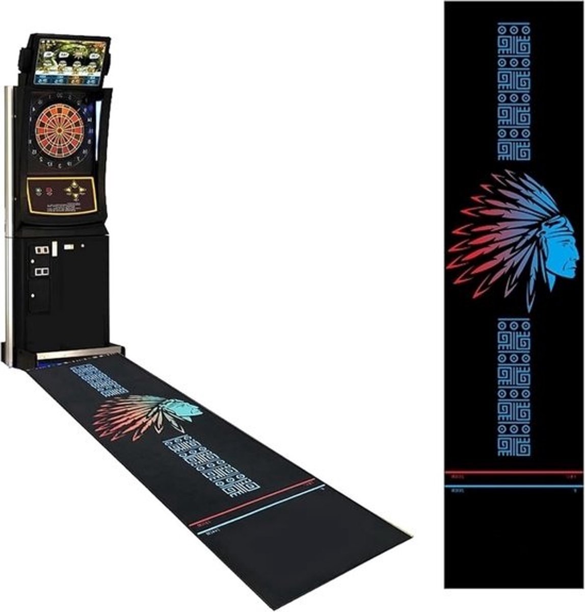 Professionele Dartmat - Rubberen Vloermat - Beschermt Vloer - Antislip Werplijnen - 116x27 Inch - Zwart