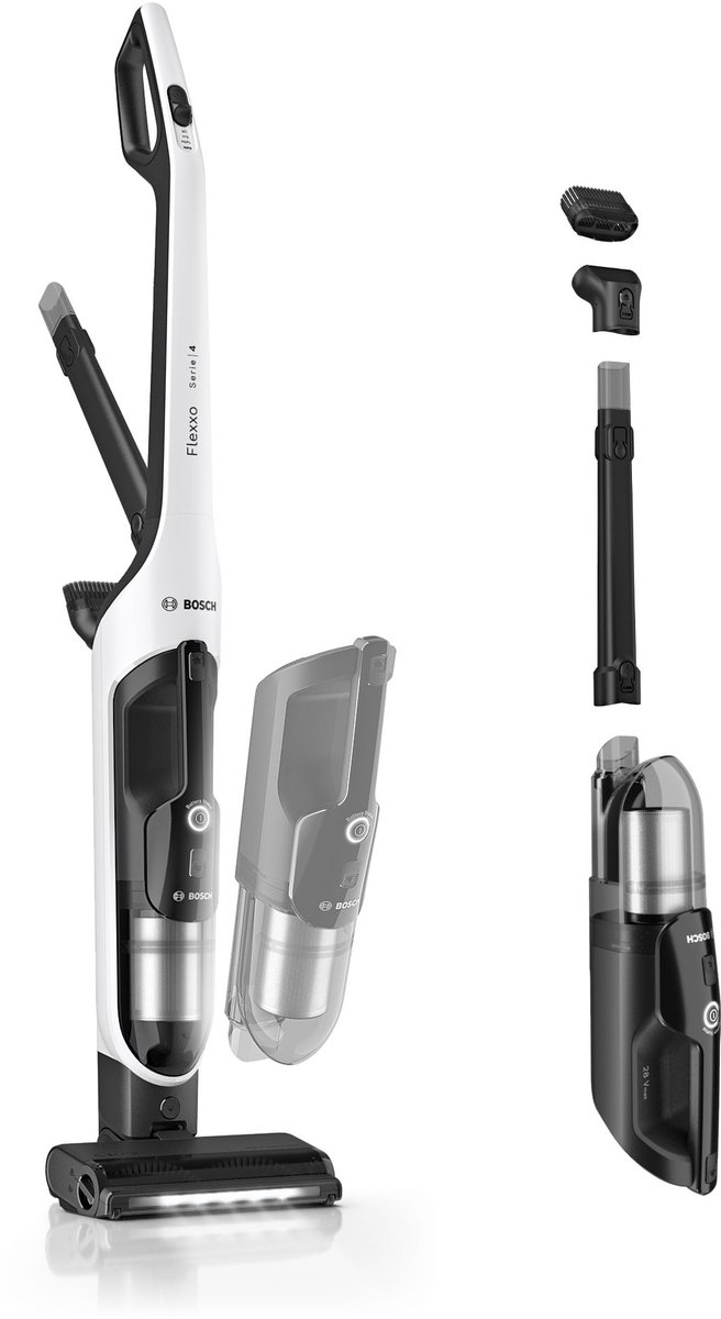 Bosch - BHH4WM28 - Serie 4 Draadloze steelstofzuiger Flexxo 28 Vmax Wit BHH4WM28