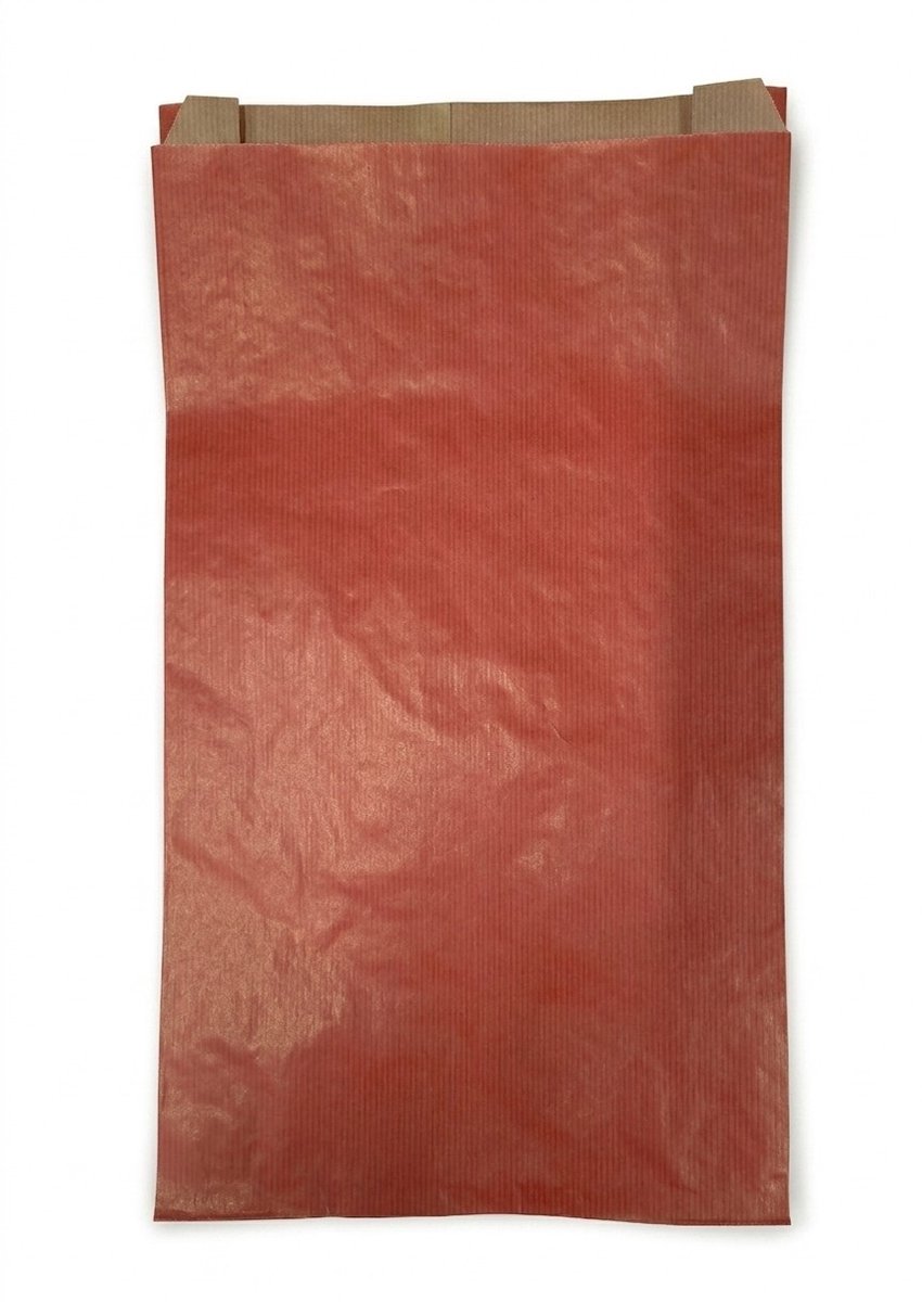 Verpakkingszakken met V bodem-rood papier-250 stuks- 24 x 7.5 x 41 cm-