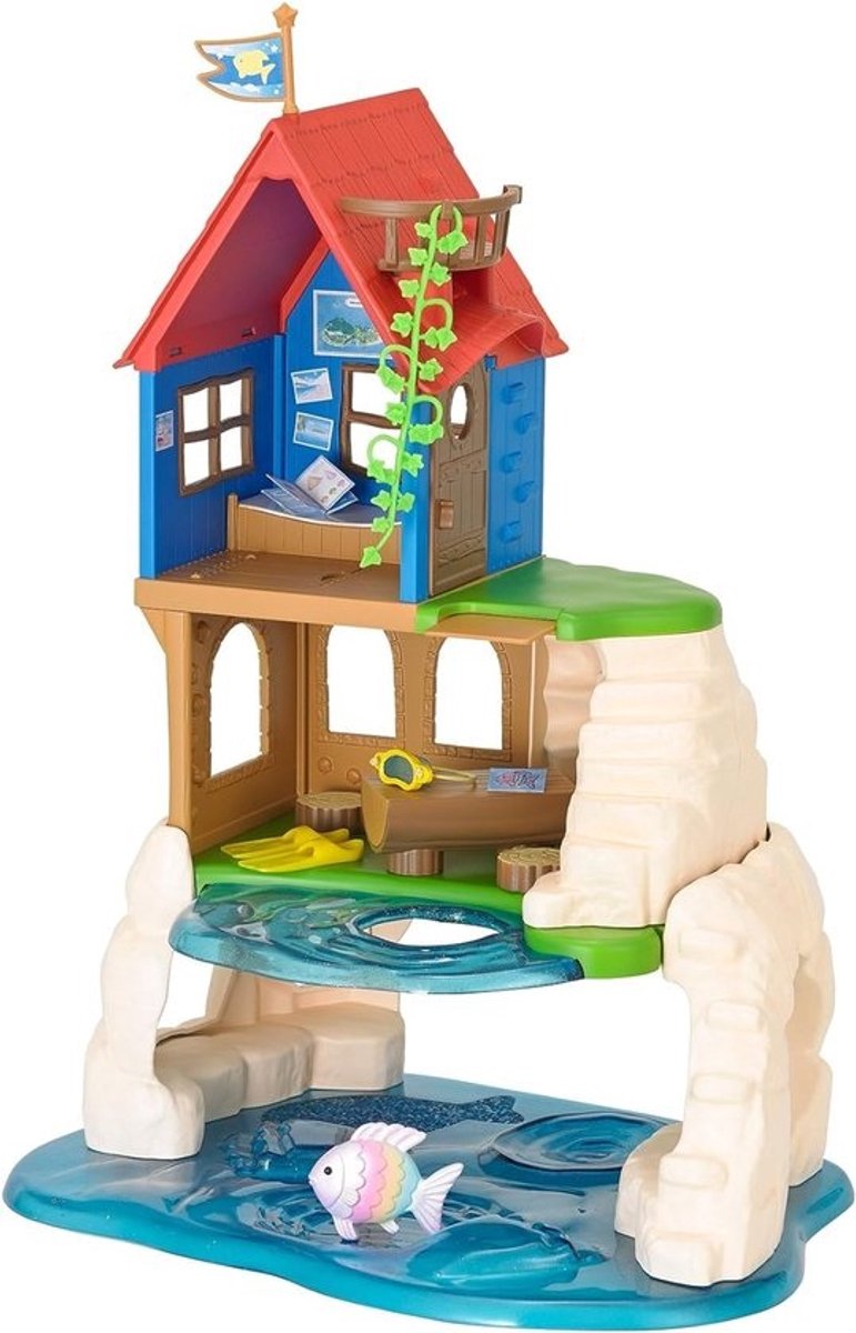 Avontuurlijk Eiland Speelhuis - Poppenhuis Speelset - Kinderen Spelen - Thema Speelgoed Serie - 38x33x22 cm