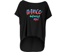 Dames Modal T-shirt Ademend Oversized met 'DANCE defines me' Opdruk
