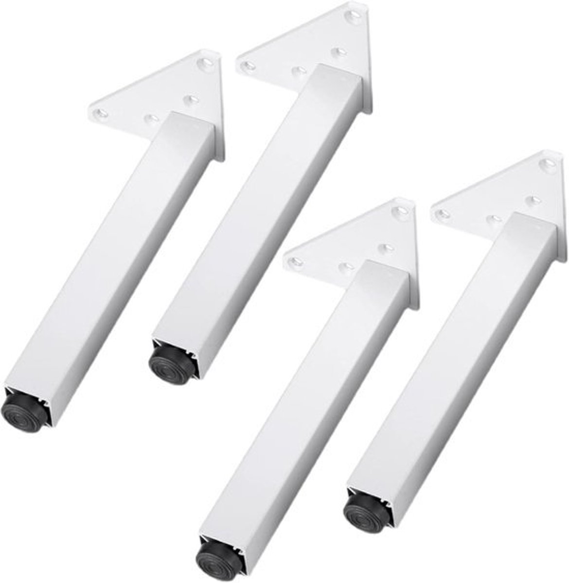 Verstelbare meubelbenen - Meubel risers - Meubels verhogen - Heavy duty constructie - 20 cm hoogte - Zilverkleurig