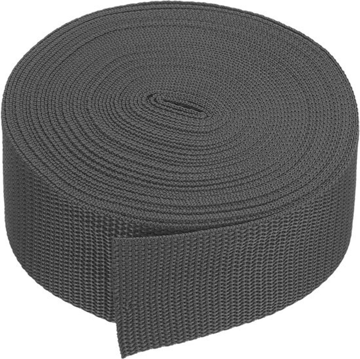 Polypropyleen Singelband - Zwaar Band Materiaal - Klus & Outdoor - Duurzaam Geweven - 5 cm x 9 Meter - Donkergrijs