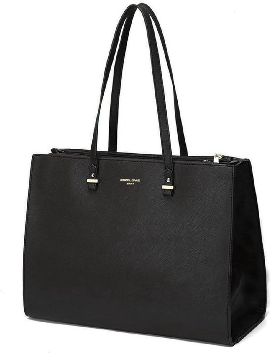 Dames Handtas - Schoudertas XL - Dagelijks Gebruik - Ruim A4 Formaat - 32x24x15 cm - Zwart
