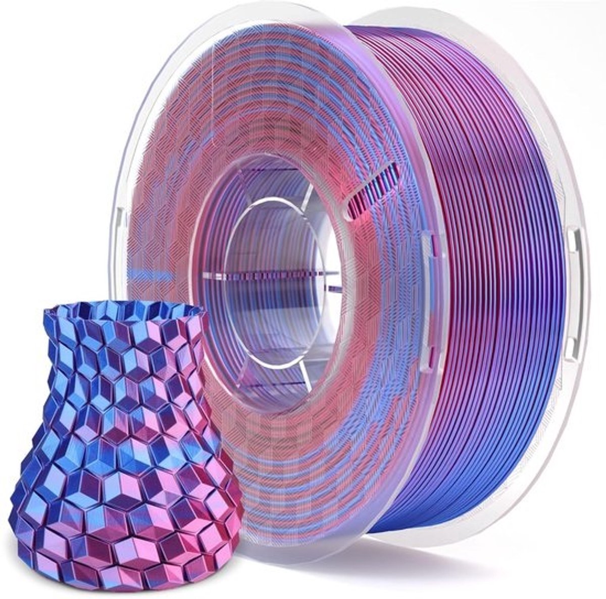 2-kleurig PLA Filament 1,75mm voor 3D-printen - Blauw en Paars, 1kg, Glanzend
