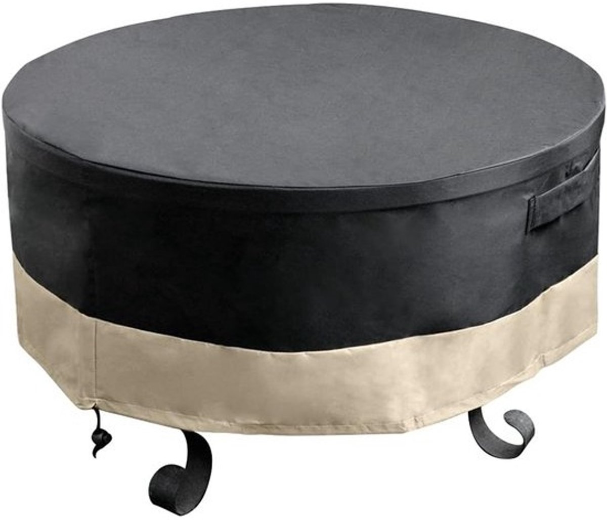 Ronde Buiten Bambaak/Vuurtafel Zwart - Volledige Beschermhoes Inclusief