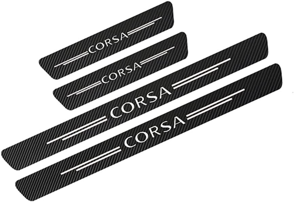 Auto Instaplijsten - Zwart - Koolstofvezel - Voor Opel Corsa D A B C E F