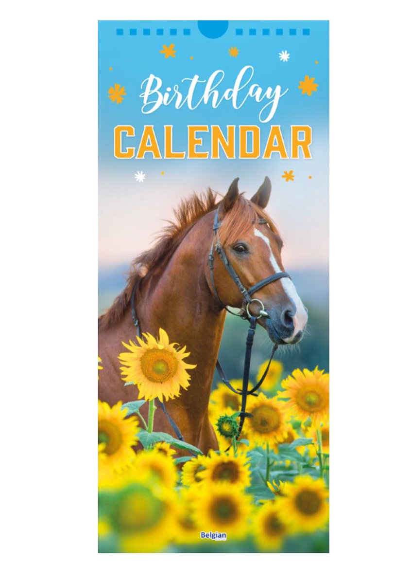Birthday Calender Paarden -Verjaardags kalender -Nederlandse & Engelse tekst - Met afknipbare verjaardagskaart kaarten - Gratis verzonden