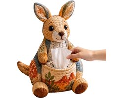 DIY-set - DIY patchworkpakket - 3D-stofkunst - Gelaagd Gewatteerd Naaiornament - Knutselhobby - Woondecoratie - Handgemaakt - Patchwork-zakdoekendoos - Inclusief accessoires - 12x20CM - Kangoeroe - Oranje