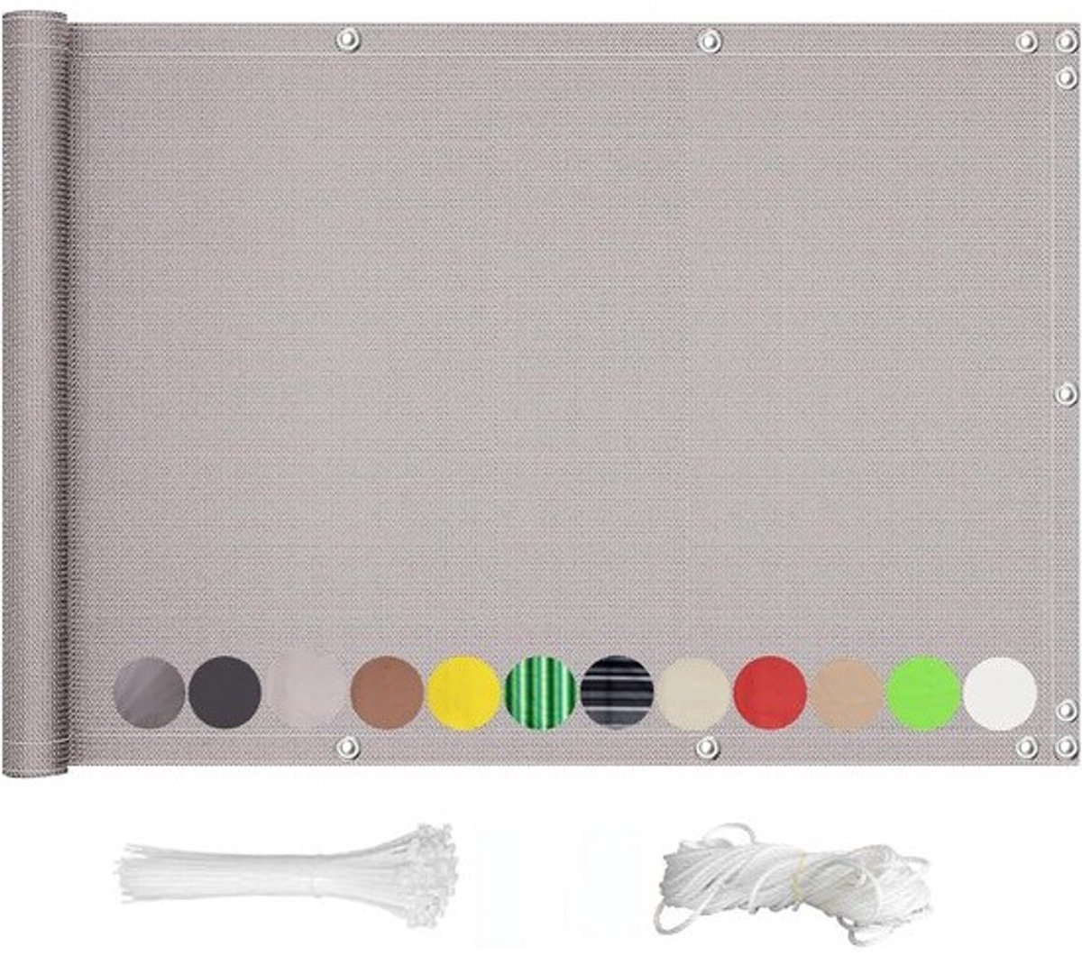 Privacy scherm Balkon 100x300 cm - Inkijkbescherming Terras & Tuin - UV-bestendig Windscherm Lichtgrijs